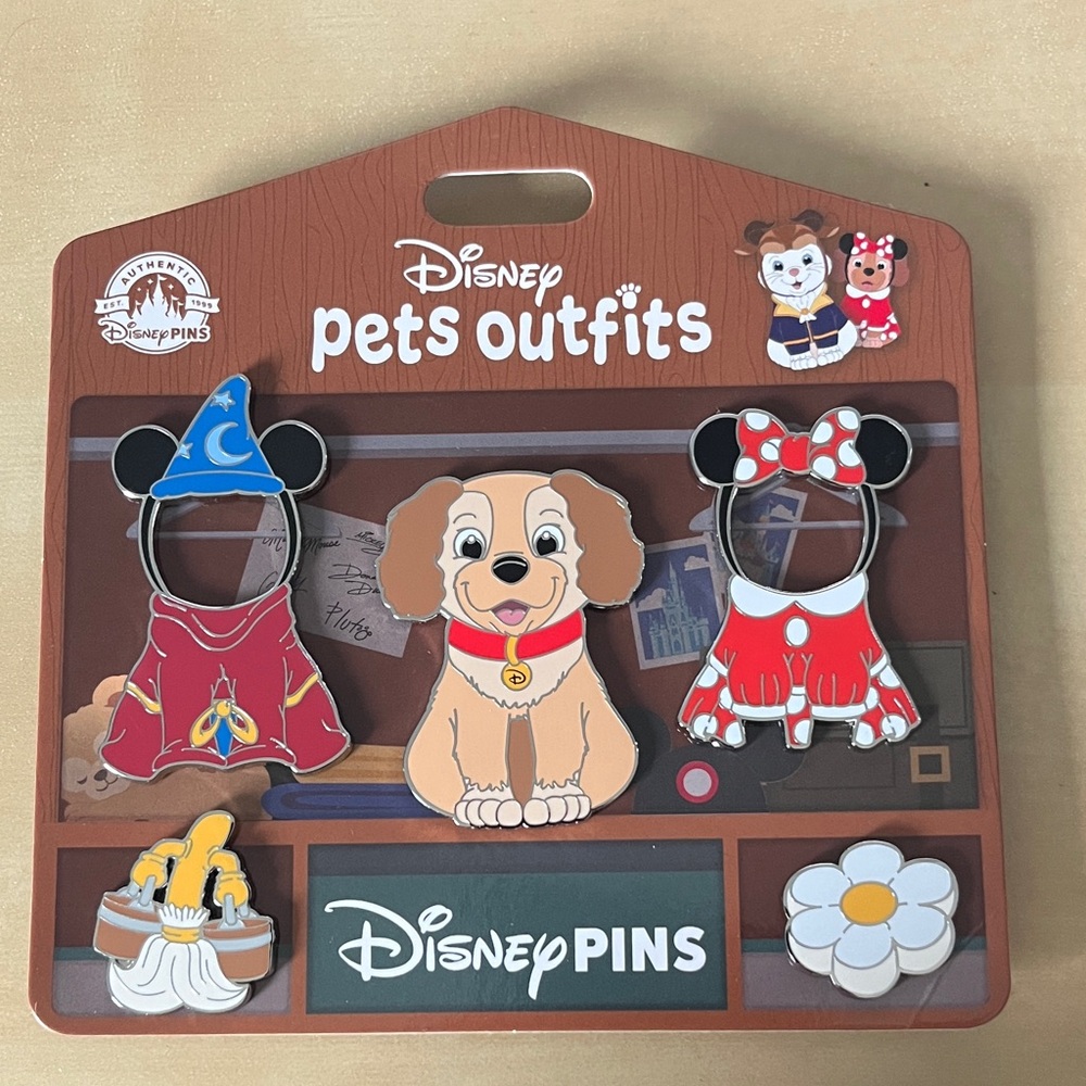 Disney Pets Outfits Lady Sorcerers Apprentice Mickey and Minnie Pin Set